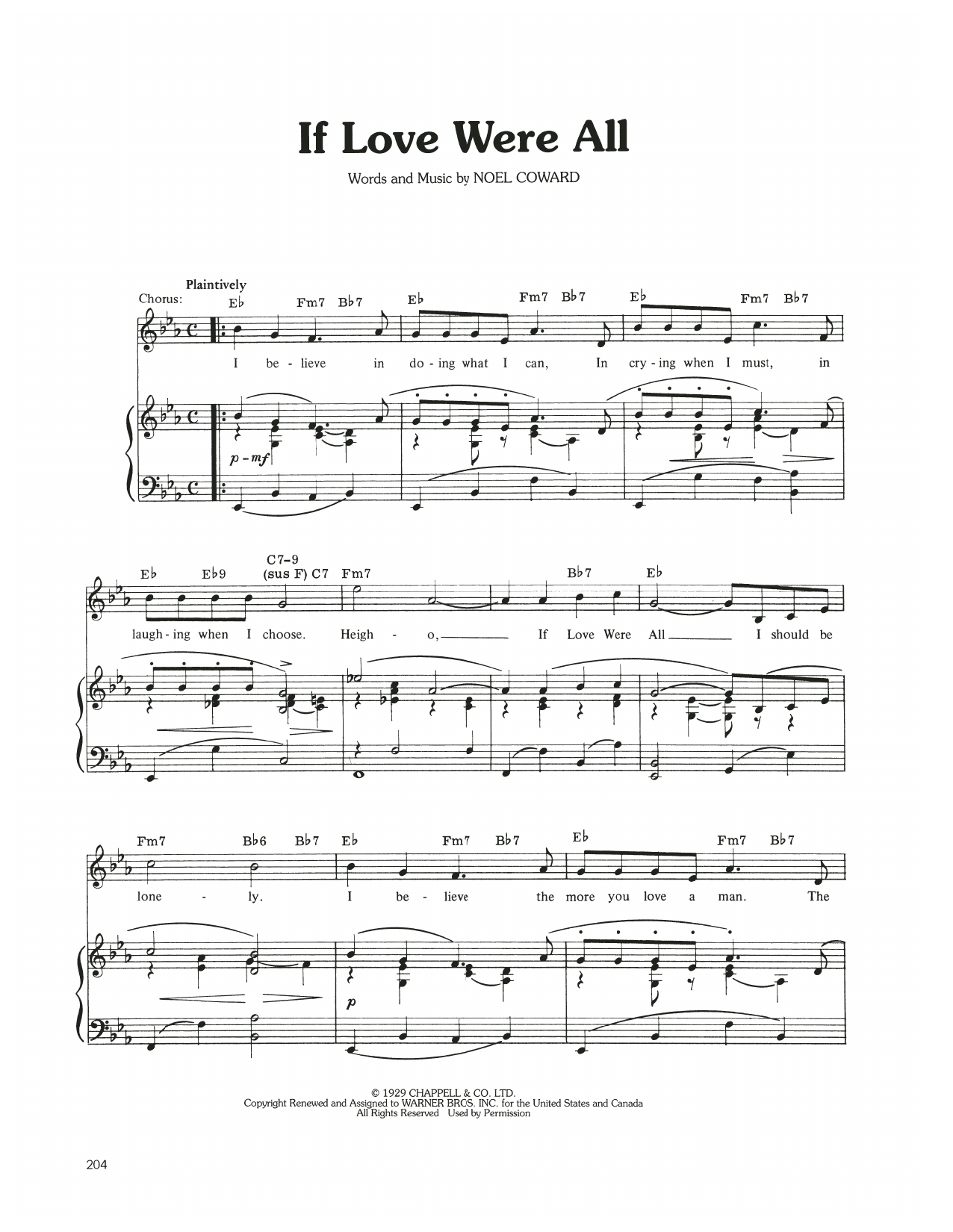 Judy Garland If Love Were All Sheet Music Notes & Chords for Piano, Vocal & Guitar Chords (Right-Hand Melody) - Download or Print PDF