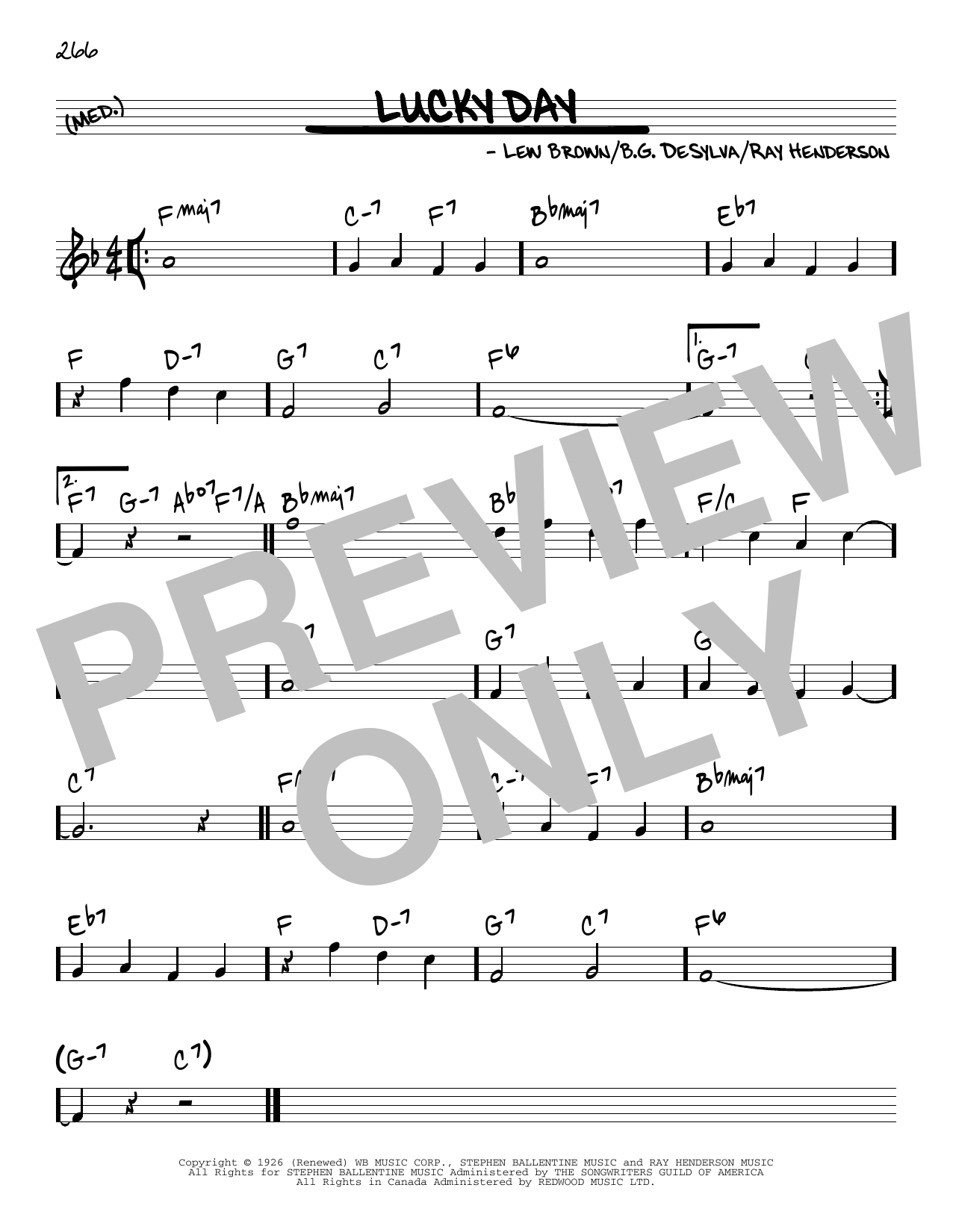 Judy Garland Lucky Day Sheet Music Notes & Chords for Real Book – Melody & Chords - Download or Print PDF