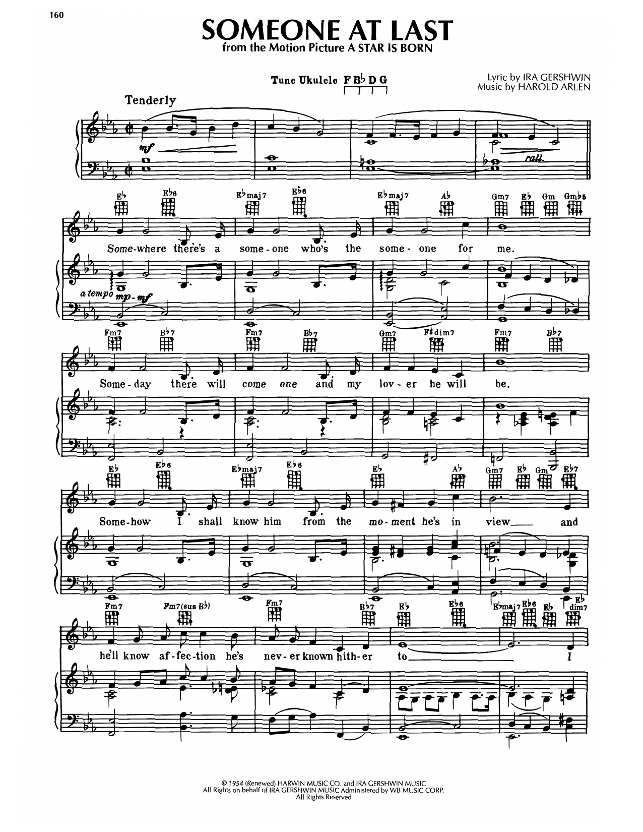 Judy Garland Someone At Last (from A Star Is Born) (1954) Sheet Music Notes & Chords for Piano, Vocal & Guitar Chords (Right-Hand Melody) - Download or Print PDF