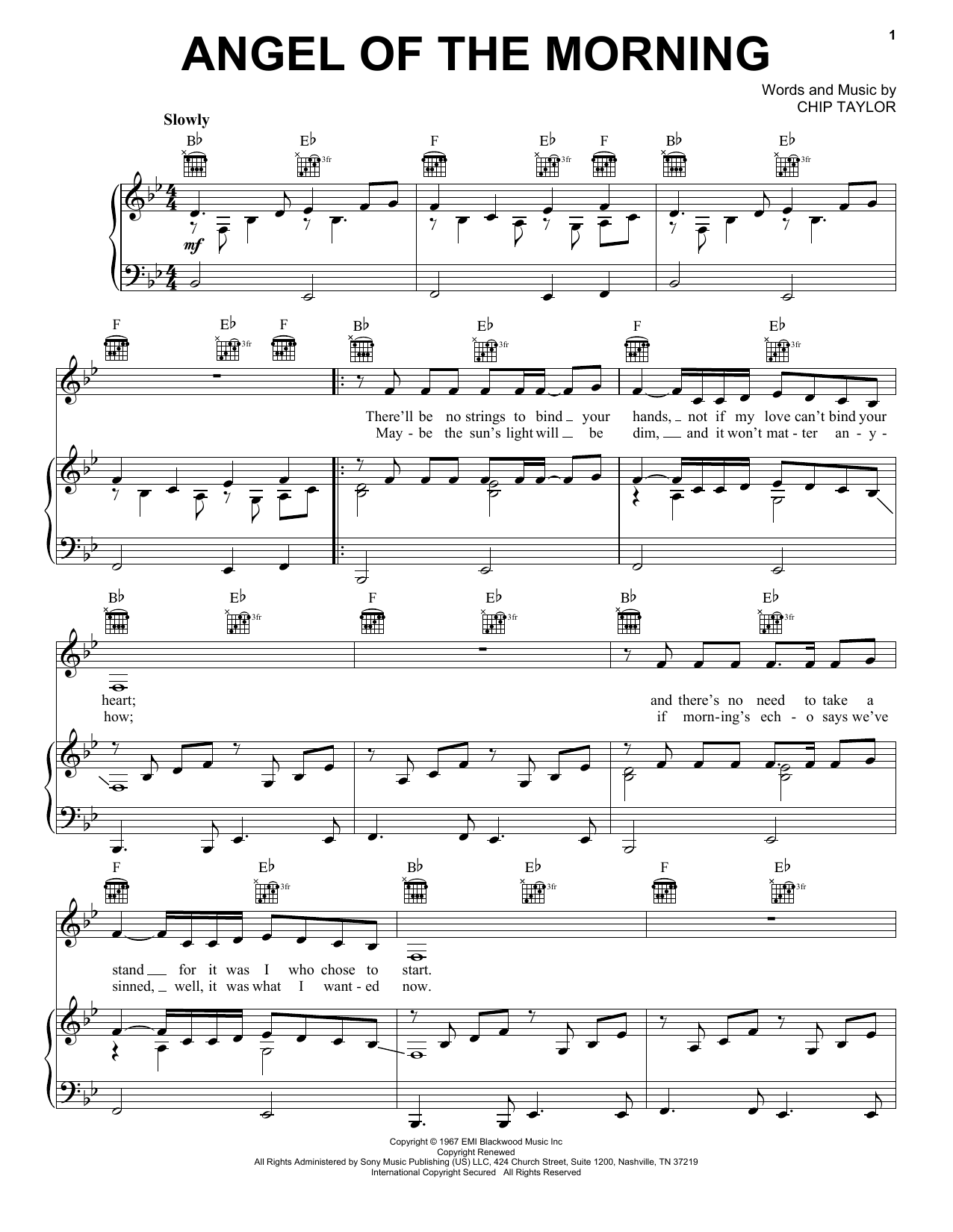 Juice Newton Angel Of The Morning Sheet Music Notes & Chords for Easy Guitar Tab - Download or Print PDF