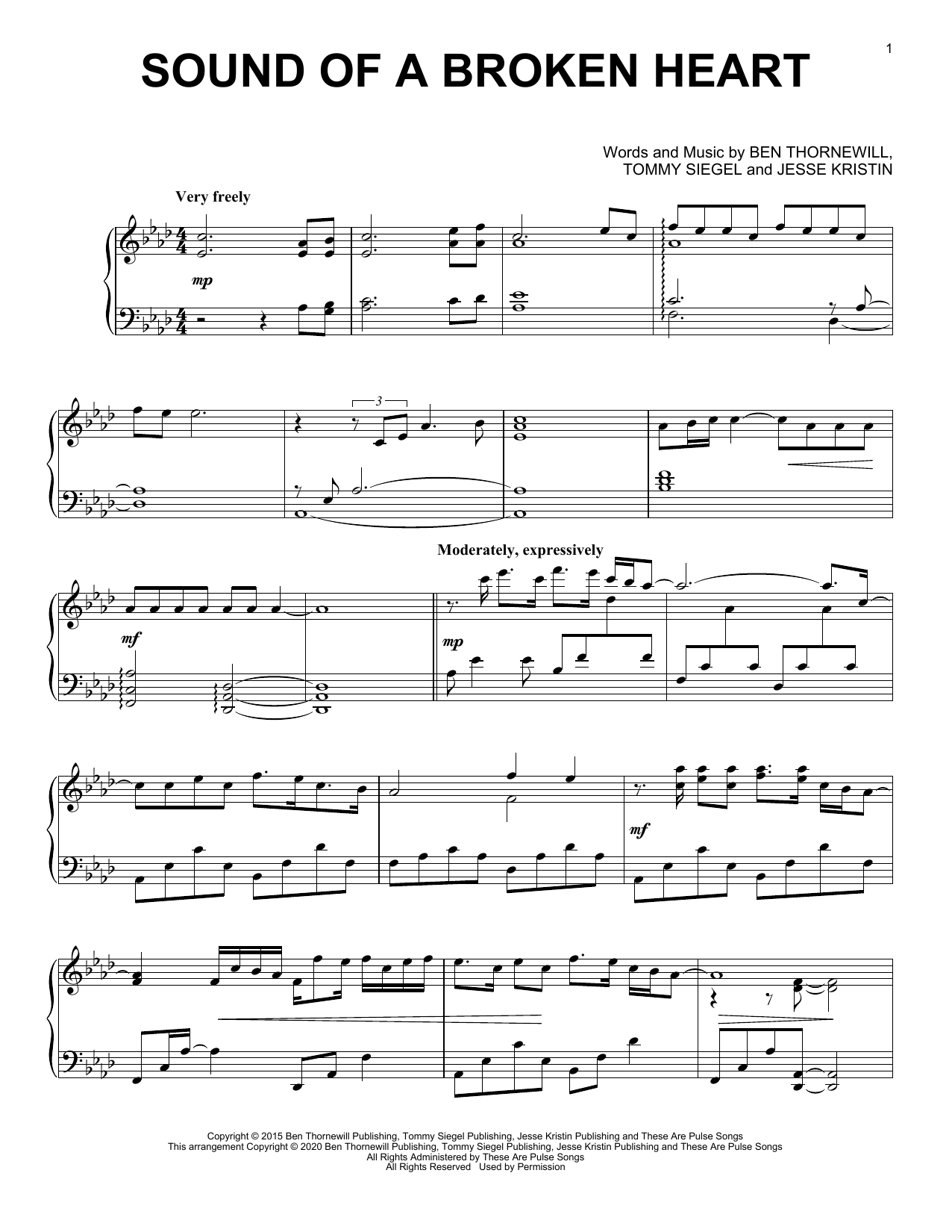 Jukebox The Ghost Sound Of A Broken Heart (Solo Piano Version) Sheet Music Notes & Chords for Piano Solo - Download or Print PDF