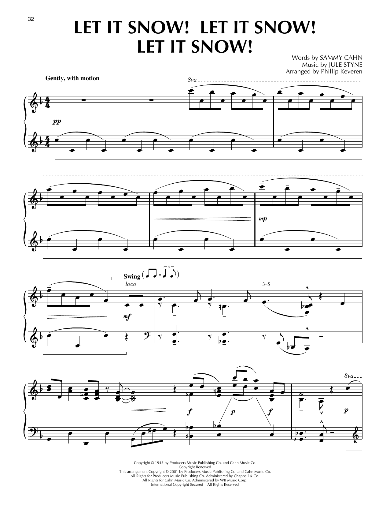 Jule Styne and Sammy Cahn Let It Snow! Let It Snow! Let It Snow! [Jazz version] (arr. Phillip Keveren) Sheet Music Notes & Chords for Piano Solo - Download or Print PDF