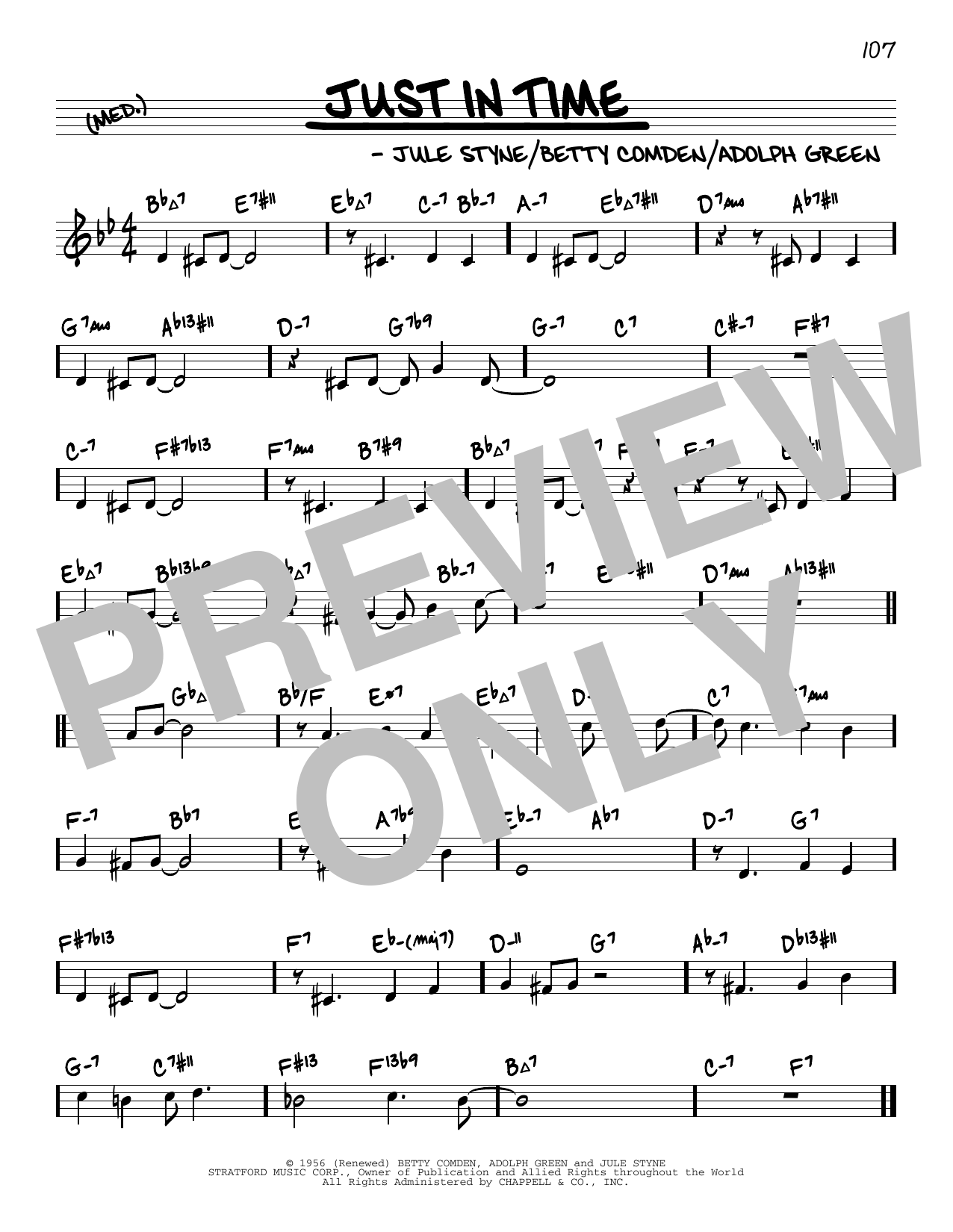 Jule Styne Just In Time (arr. David Hazeltine) Sheet Music Notes & Chords for Real Book – Enhanced Chords - Download or Print PDF