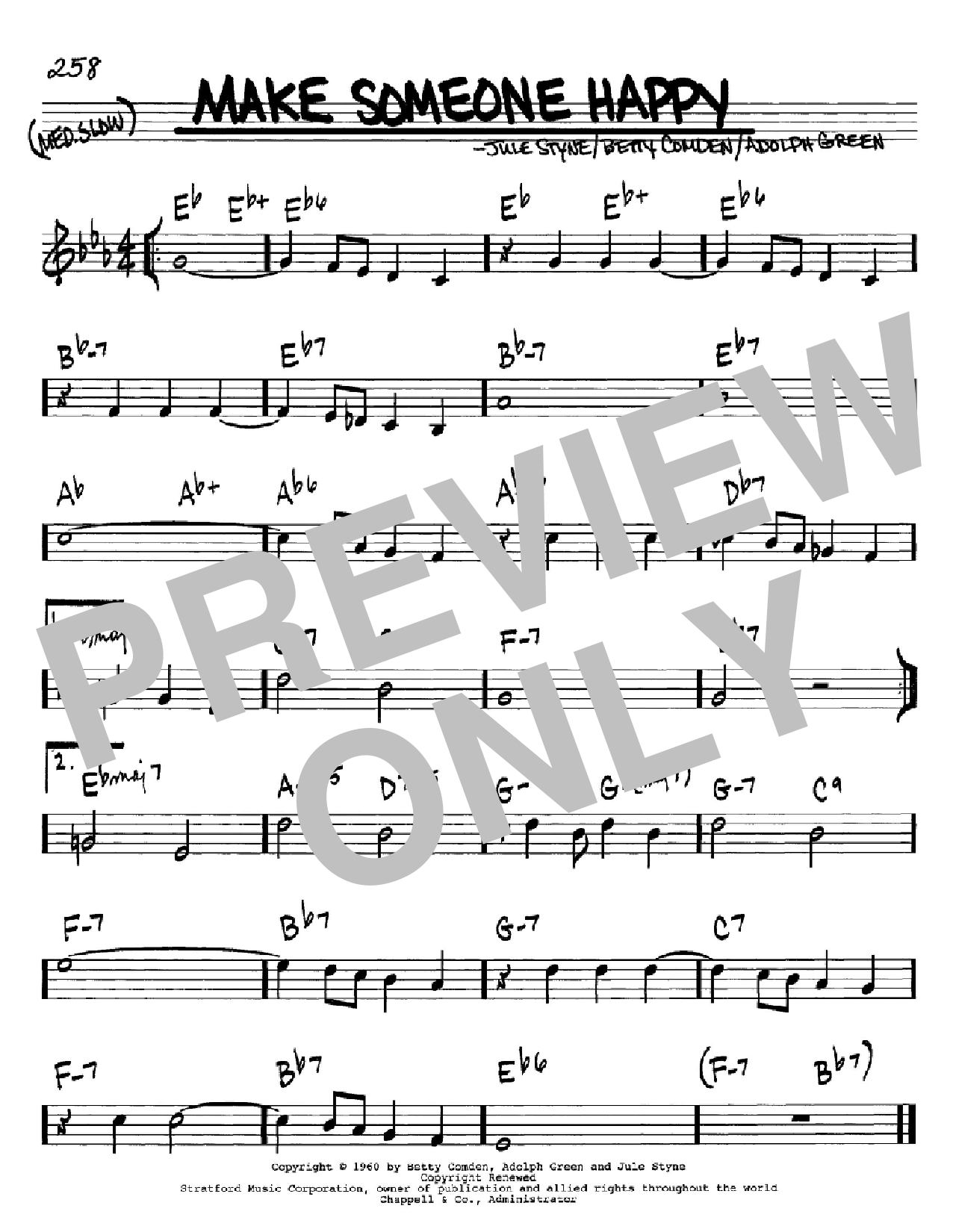 Jule Styne Make Someone Happy Sheet Music Notes & Chords for Real Book - Melody & Chords - C Instruments - Download or Print PDF