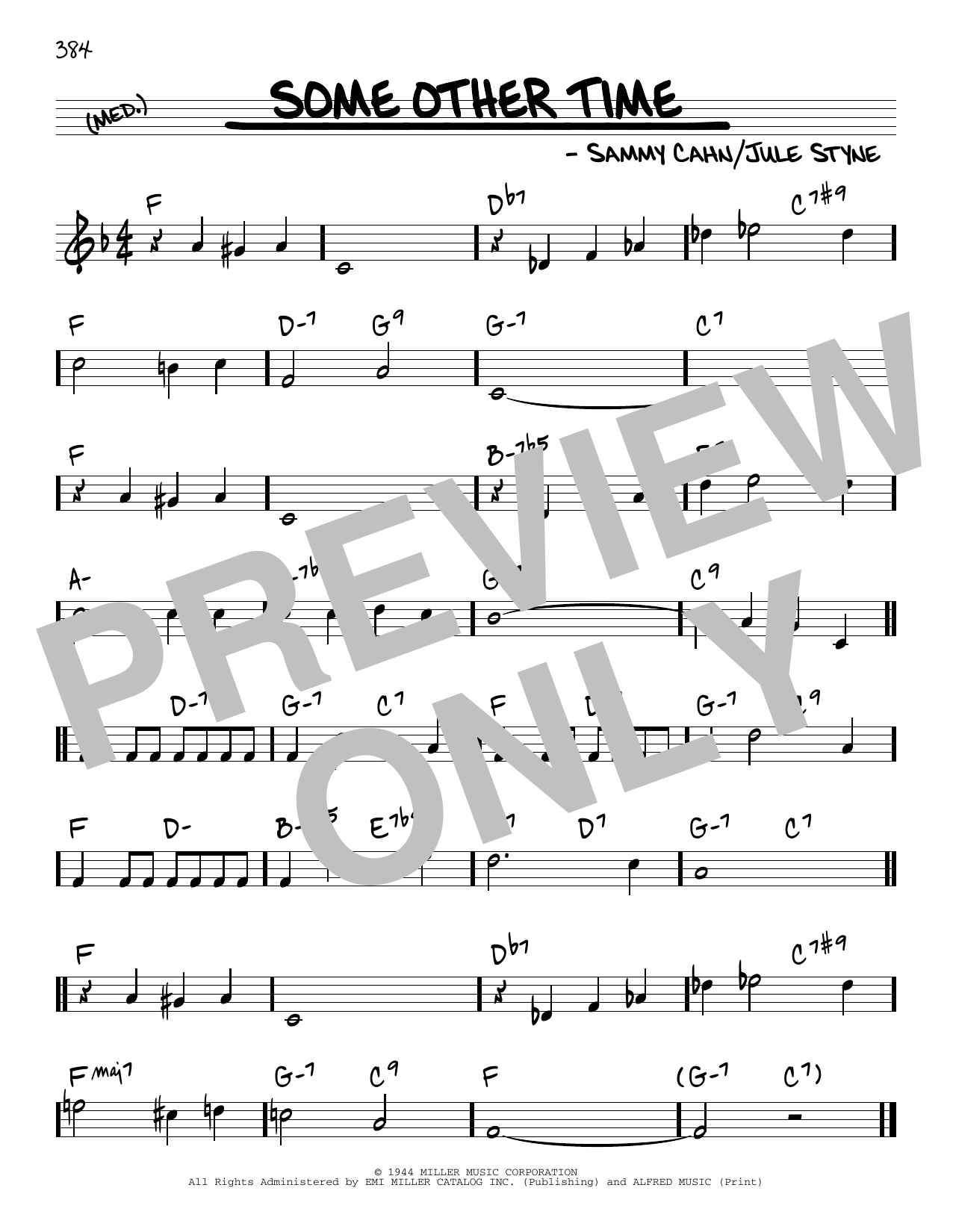 Jule Styne Some Other Time Sheet Music Notes & Chords for Real Book – Melody & Chords - Download or Print PDF
