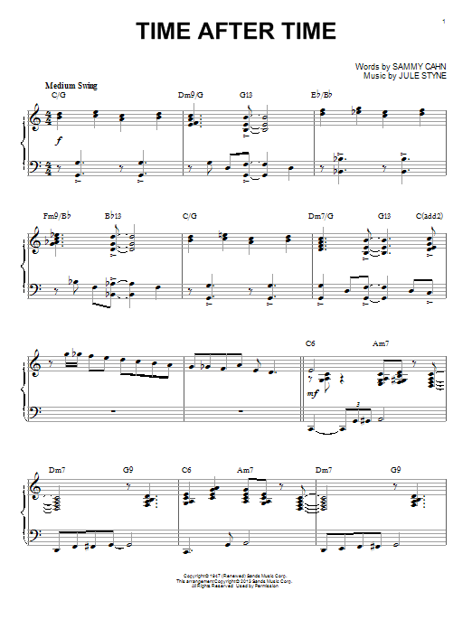 Jule Styne Time After Time (arr. Brent Edstrom) Sheet Music Notes & Chords for Piano - Download or Print PDF