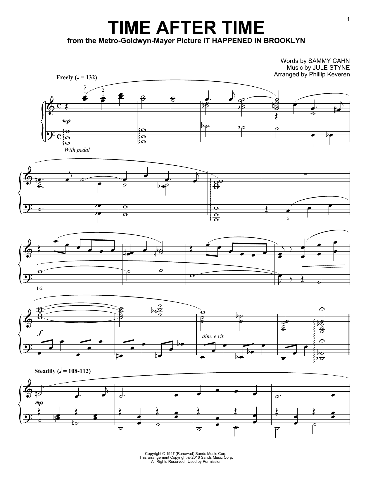 Phillip Keveren Time After Time Sheet Music Notes & Chords for Piano - Download or Print PDF