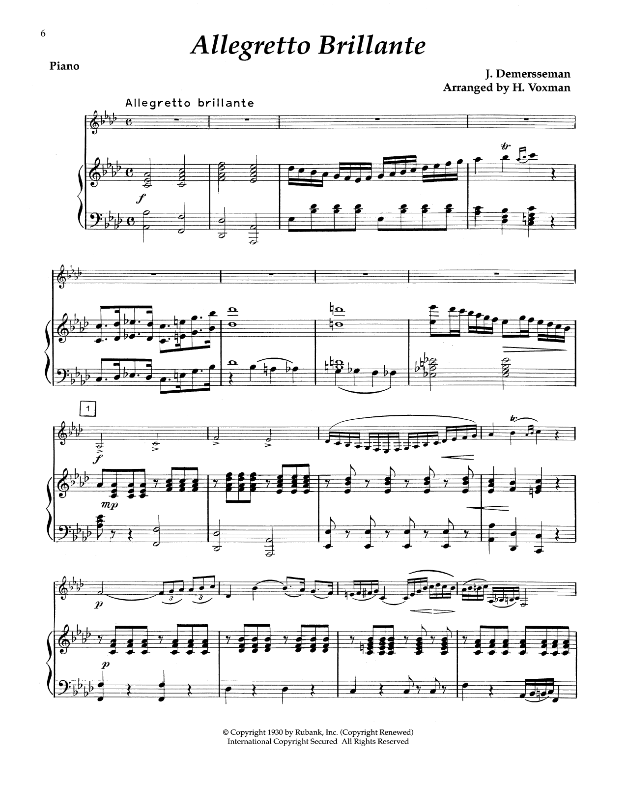 Jules Demersseman Allegretto Brillante Sheet Music Notes & Chords for Alto Sax and Piano - Download or Print PDF