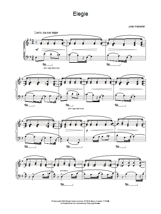 Jules Massenet Elegie Sheet Music Notes & Chords for Cello - Download or Print PDF