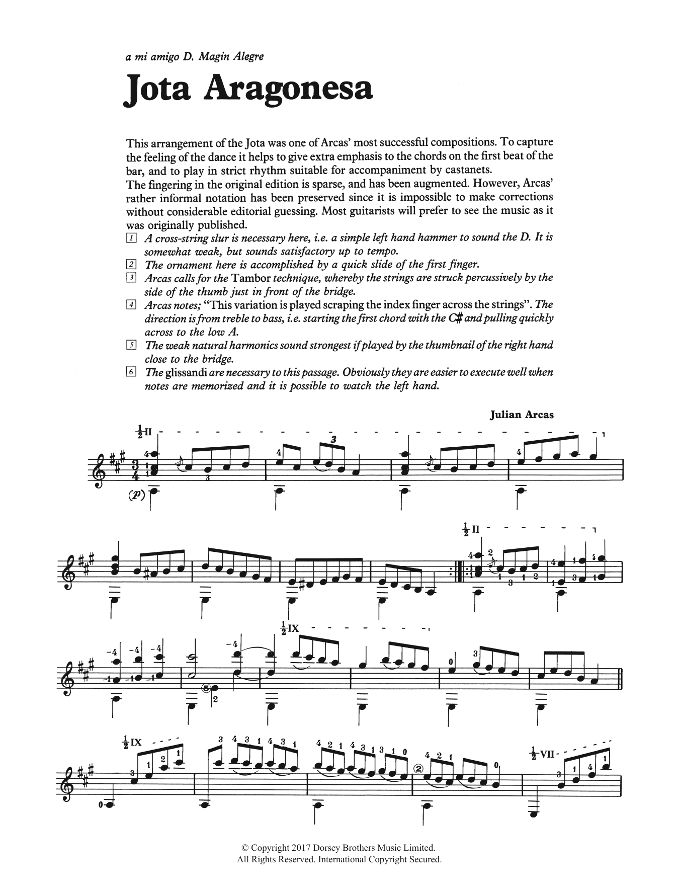 Julian Arcas Jota Aragonesa Sheet Music Notes & Chords for Guitar - Download or Print PDF