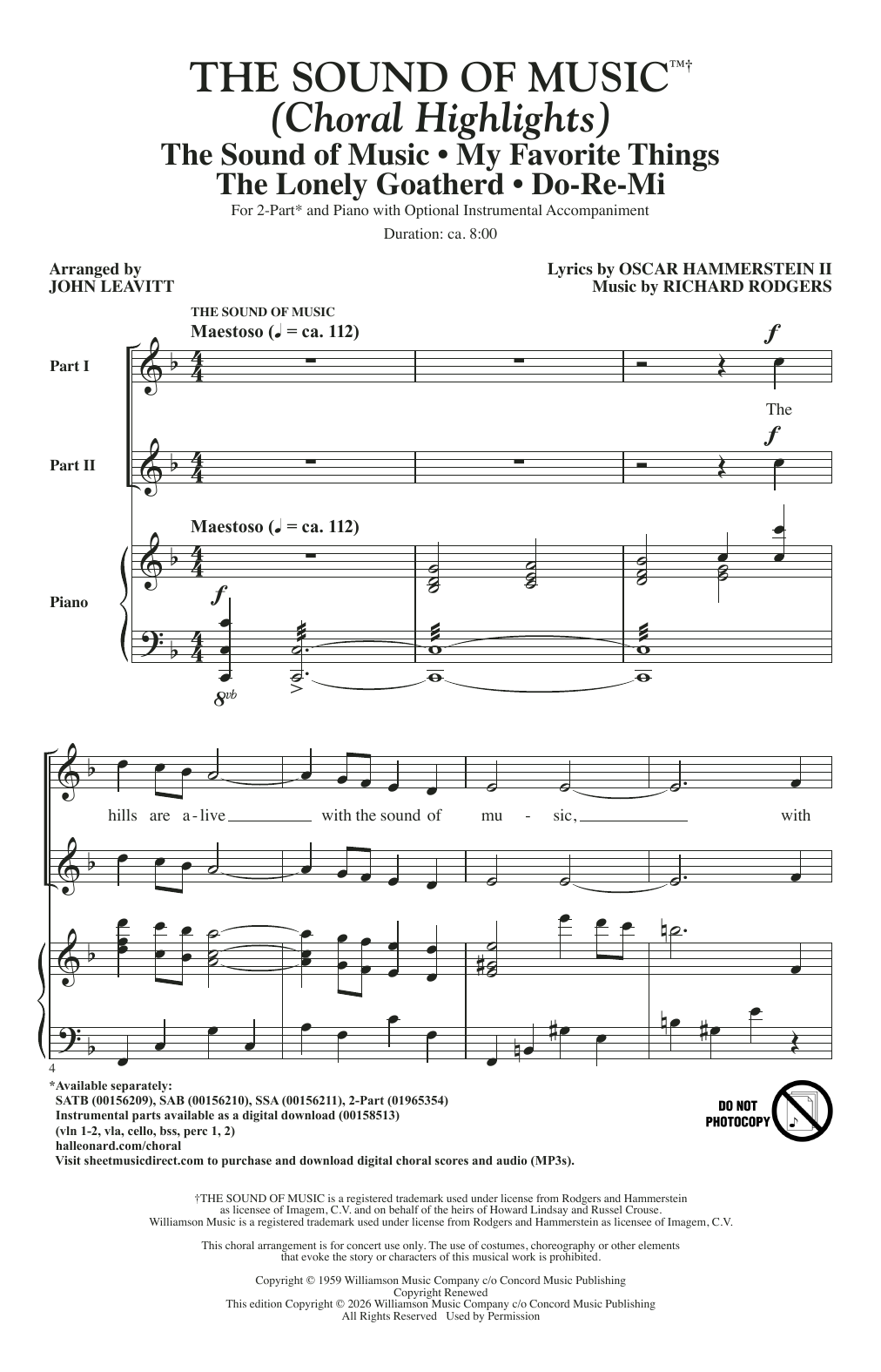 Julie Andrews Do-Re-Mi (arr. John Leavitt) Sheet Music Notes & Chords for 2-Part Choir - Download or Print PDF