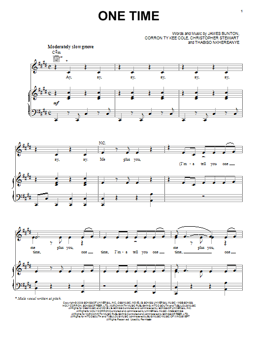 Justin Bieber One Time Sheet Music Notes & Chords for Ukulele - Download or Print PDF