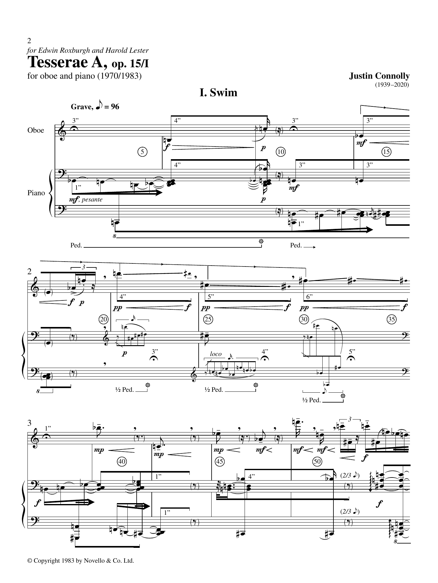 Justin Connolly Tesserae A, Op. 15 I Sheet Music Notes & Chords for Piano Solo - Download or Print PDF