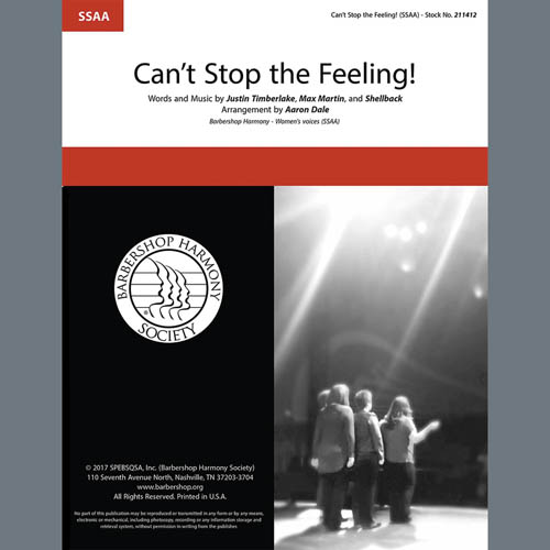 Justin Timberlake, Can't Stop the Feeling! (arr. Aaron Dale), SSA Choir