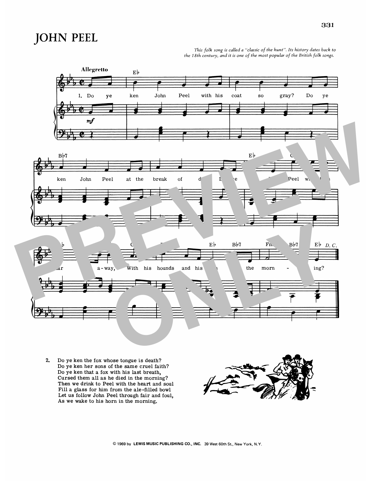J.W. Graves John Peel Sheet Music Notes & Chords for Piano, Vocal & Guitar Chords (Right-Hand Melody) - Download or Print PDF