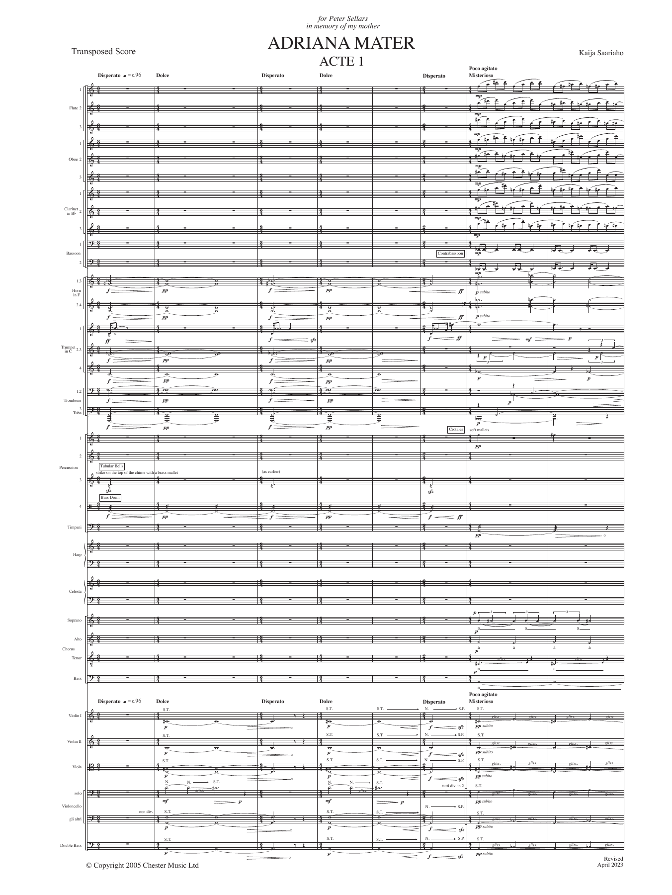 Kaija Saariaho Adriana Mater (study score) Sheet Music Notes & Chords for Choir - Download or Print PDF Kaija Saariaho Adriana Mater (study score) Sheet Music Notes & Chords for Choir - Download or Print PDF
