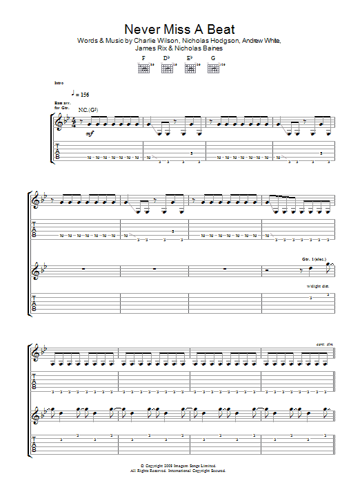 Kaiser Chiefs Never Miss A Beat Sheet Music Notes & Chords for Piano, Vocal & Guitar - Download or Print PDF