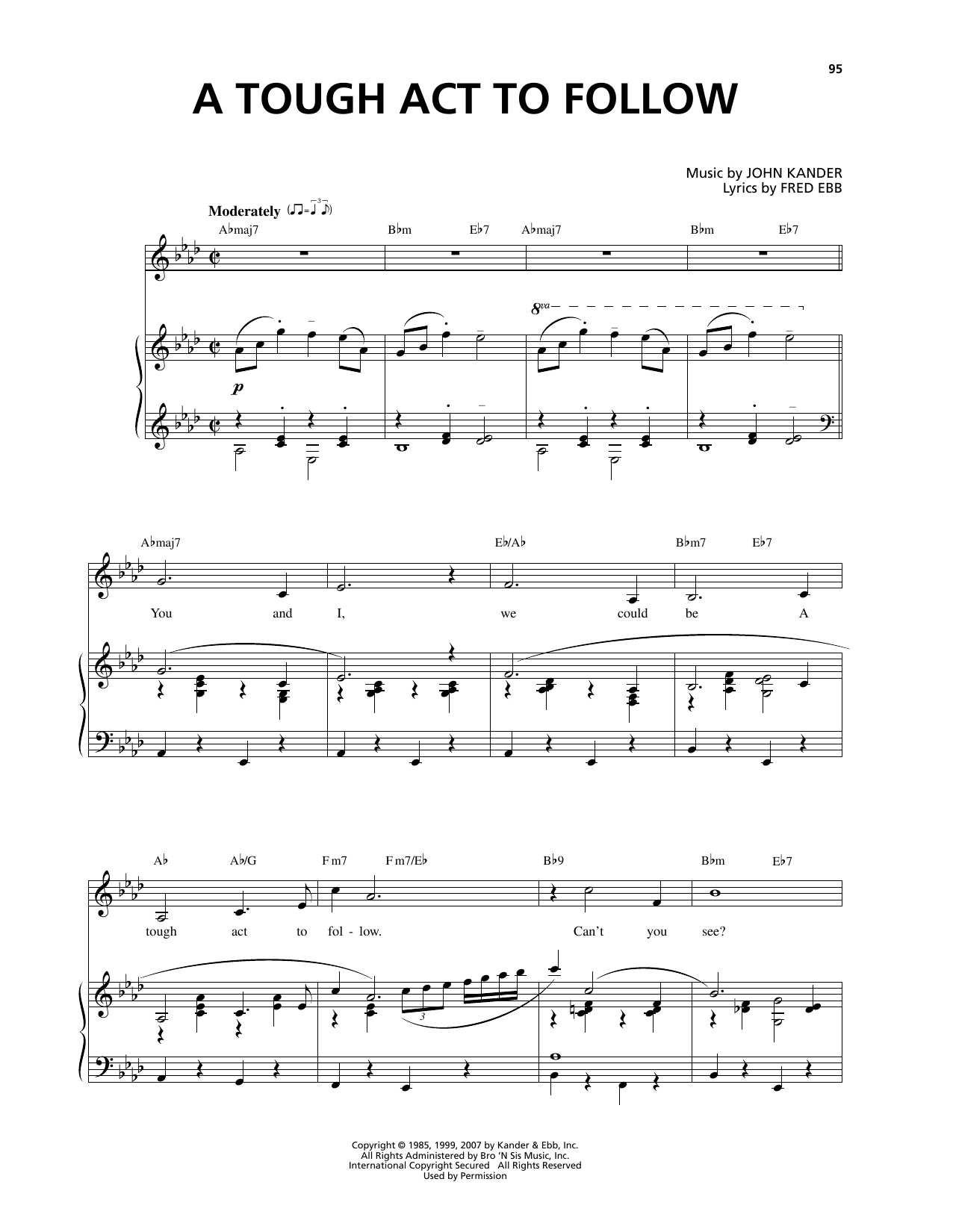 Kander & Ebb A Tough Act To Follow (from Curtains) Sheet Music Notes & Chords for Piano, Vocal & Guitar Chords (Right-Hand Melody) - Download or Print PDF