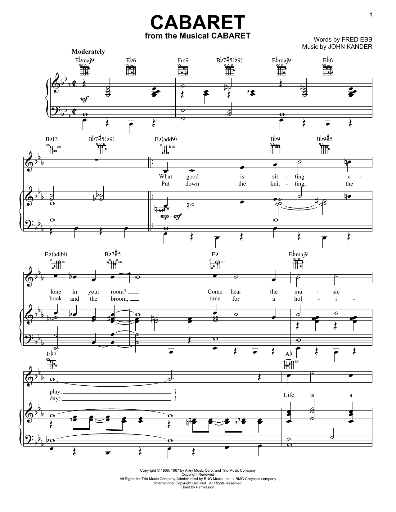 Kander & Ebb Cabaret Sheet Music Notes & Chords for Ukulele - Download or Print PDF