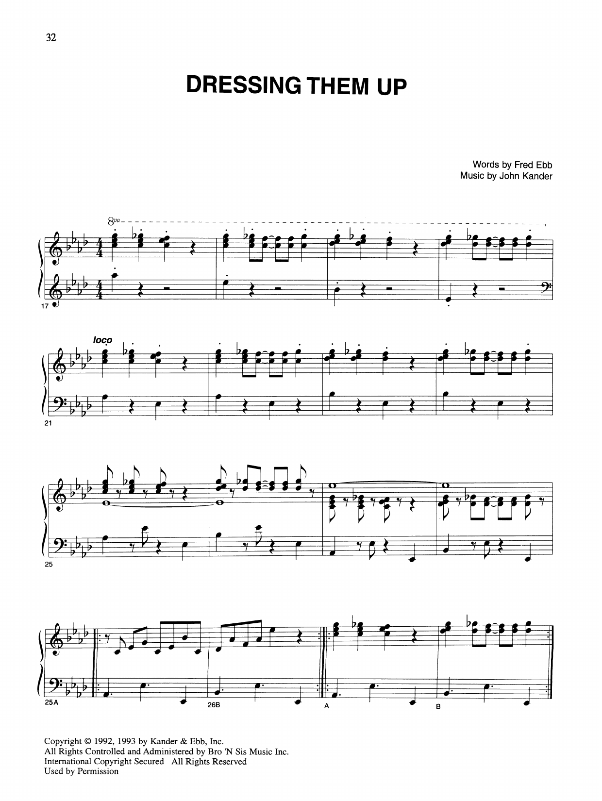 Kander & Ebb Dressing Them Up (from Kiss Of The Spider Woman) Sheet Music Notes & Chords for Piano & Vocal - Download or Print PDF