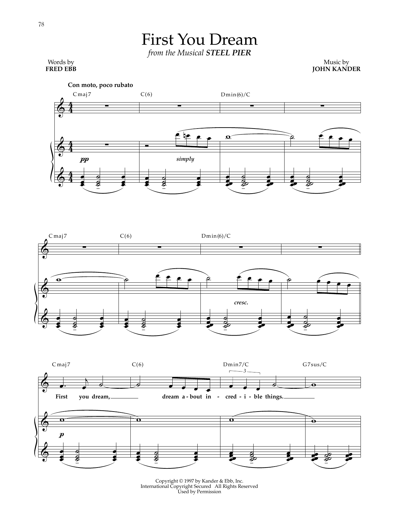 Kander & Ebb First You Dream (from Steel Pier) Sheet Music Notes & Chords for Piano & Vocal - Download or Print PDF