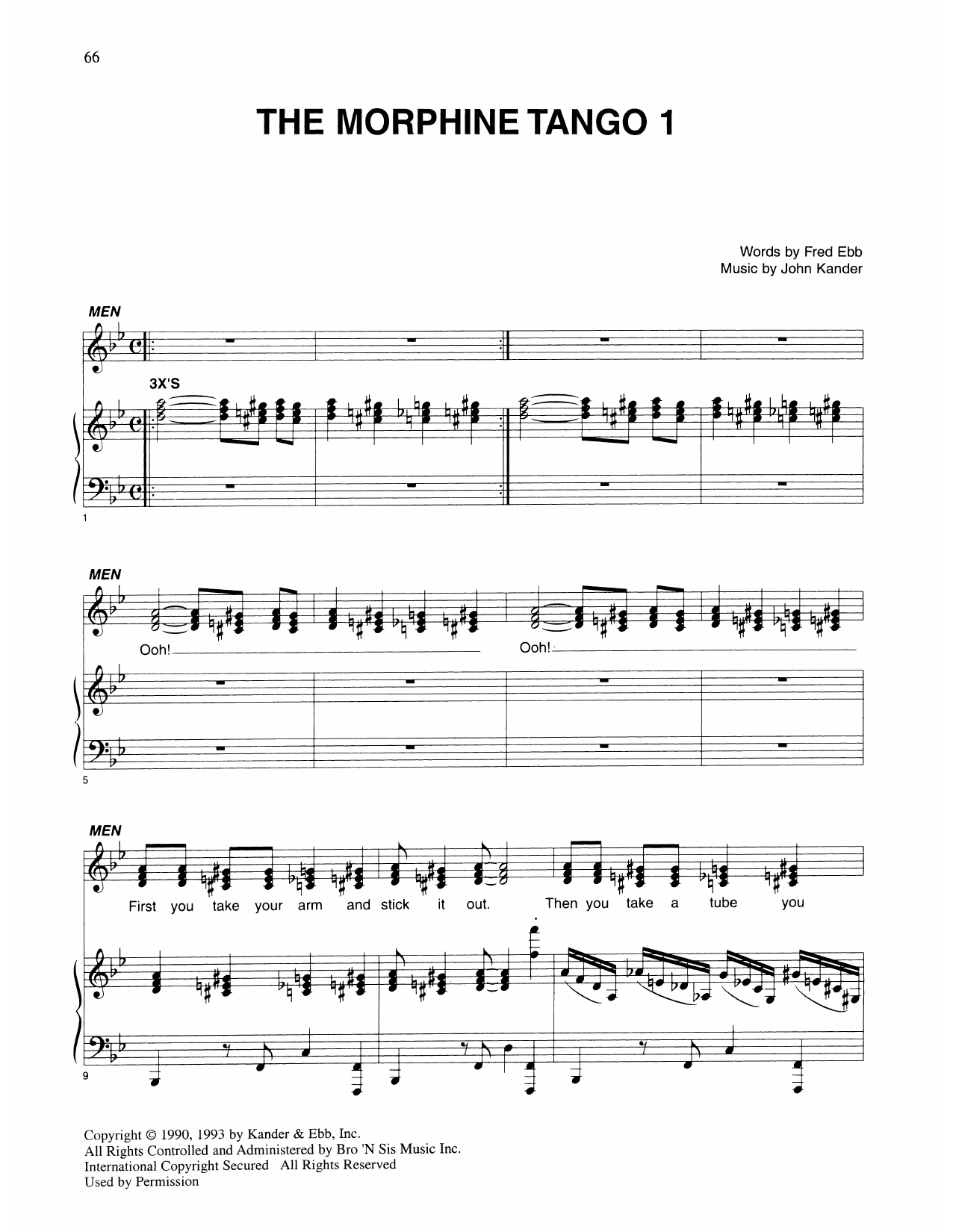 Kander & Ebb The Morphine Tango 1 (from Kiss Of The Spider Woman) Sheet Music Notes & Chords for Piano & Vocal - Download or Print PDF