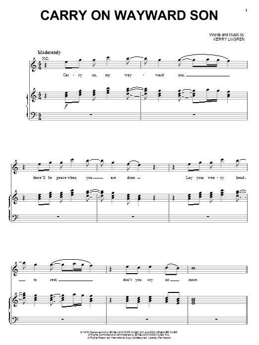 Kansas Carry On Wayward Son Sheet Music Notes & Chords for Clarinet Duet - Download or Print PDF