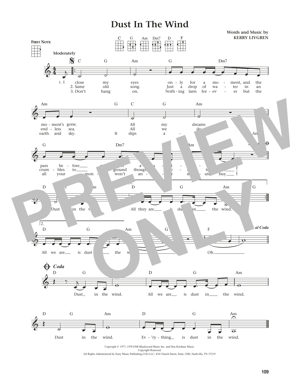 Kansas Dust In The Wind (from The Daily Ukulele) (arr. Jim Beloff) Sheet Music Notes & Chords for Ukulele - Download or Print PDF