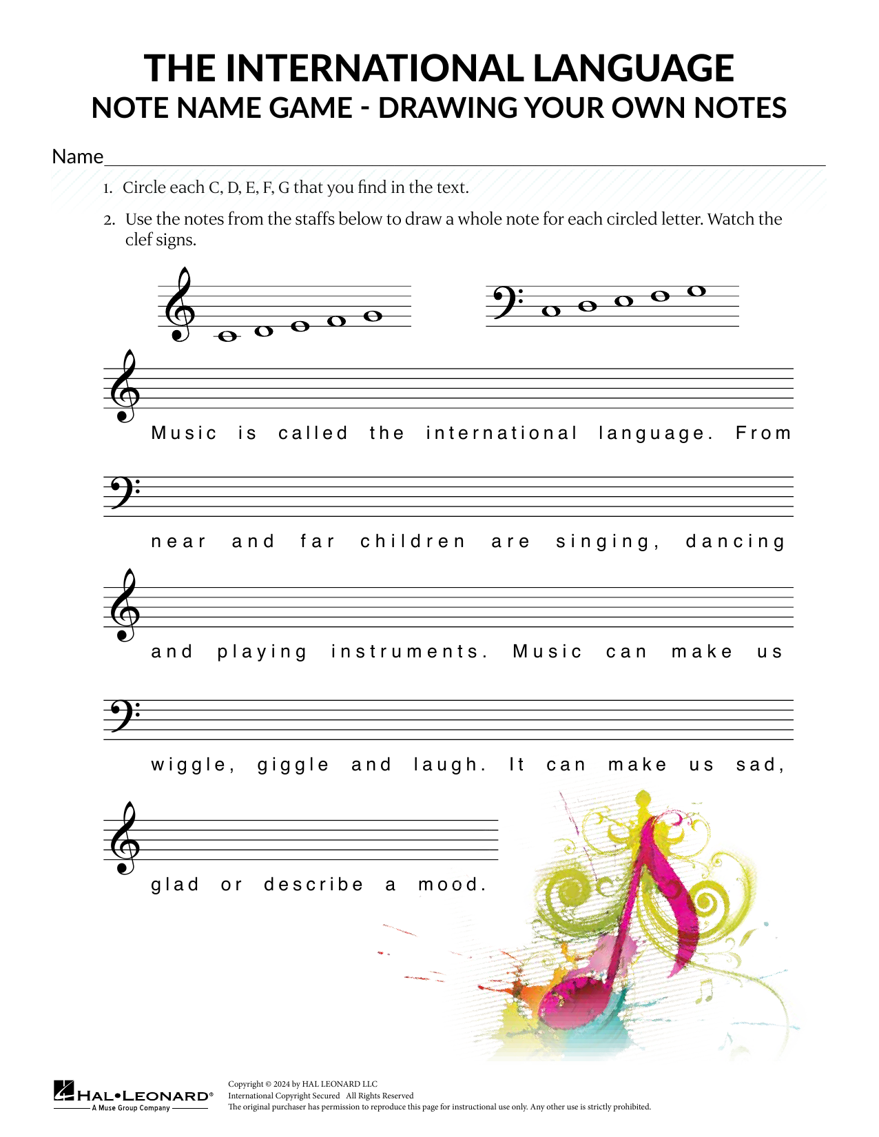 Karen Harrington Drawing Notes - C D E F G Sheet Music Notes & Chords for Theory Worksheet - Download or Print PDF Karen Harrington Drawing Notes - C D E F G Sheet Music Notes & Chords for Theory Worksheet - Download or Print PDF