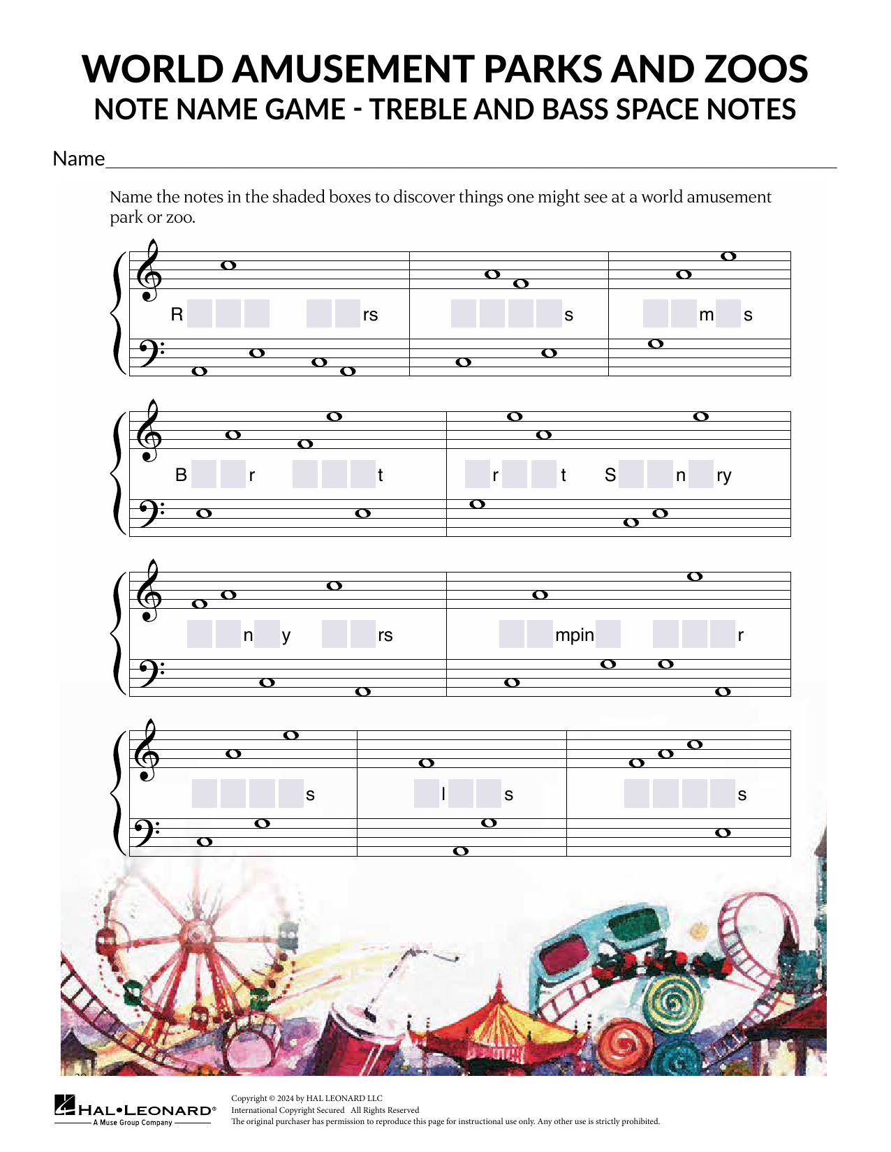 Karen Harrington Treble and Bass Space Notes Sheet Music Notes & Chords for Theory Worksheet - Download or Print PDF Karen Harrington Treble and Bass Space Notes Sheet Music Notes & Chords for Theory Worksheet - Download or Print PDF