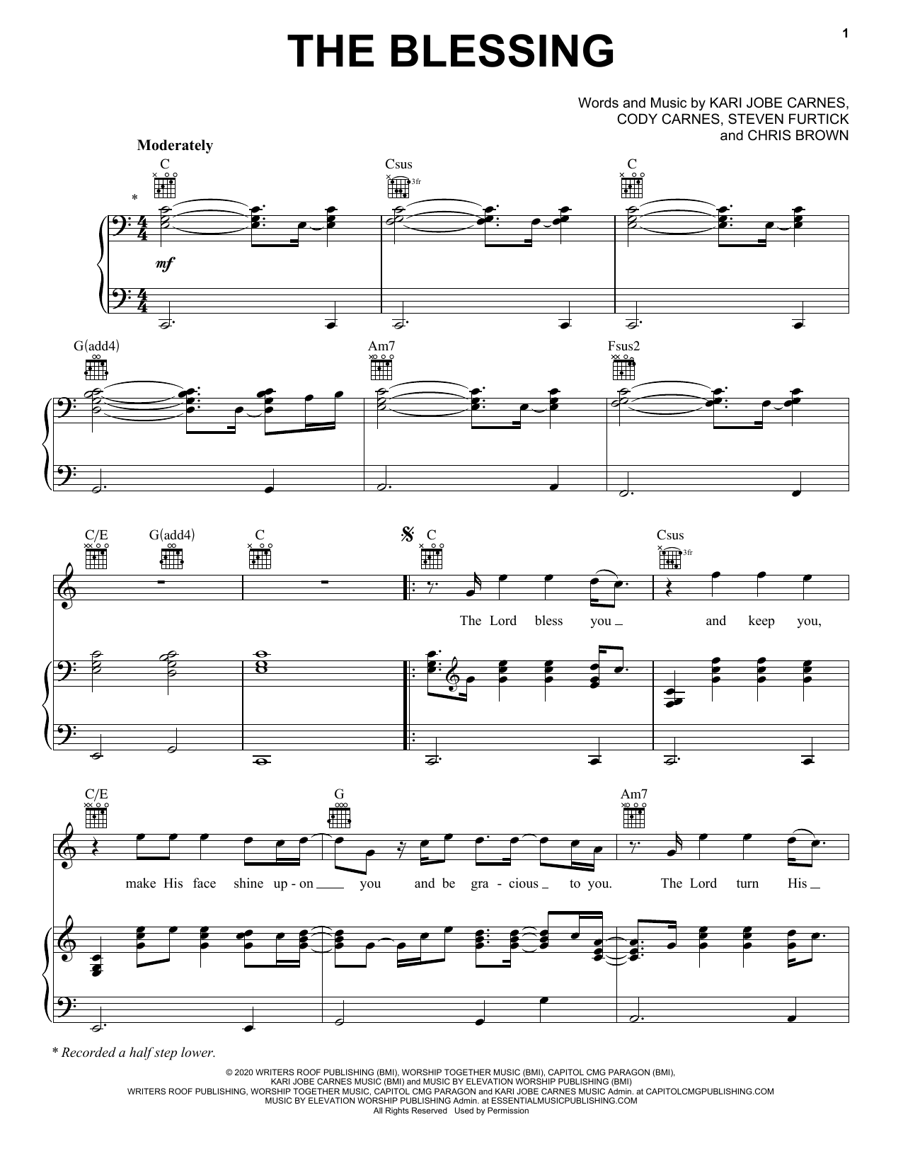 Kari Jobe, Cody Carnes & Elevation Worship The Blessing Sheet Music Notes & Chords for Violin Solo - Download or Print PDF