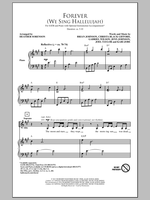 Kari Jobe Forever (We Sing Hallelujah) (arr. Heather Sorenson) Sheet Music Notes & Chords for SATB - Download or Print PDF