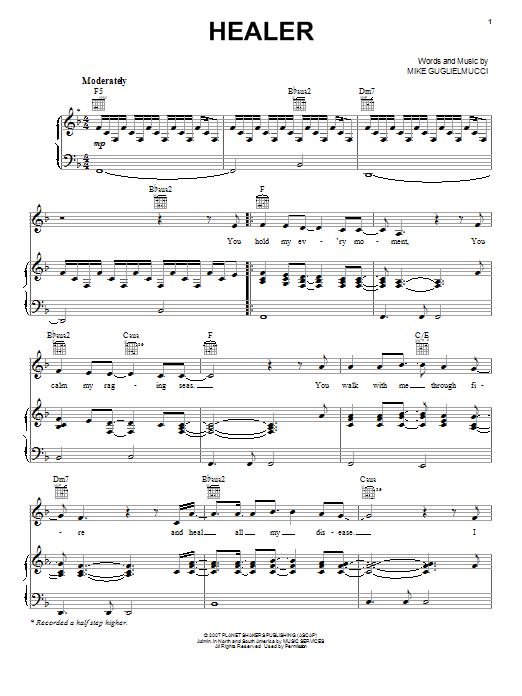 Kari Jobe Healer Sheet Music Notes & Chords for Piano, Vocal & Guitar (Right-Hand Melody) - Download or Print PDF