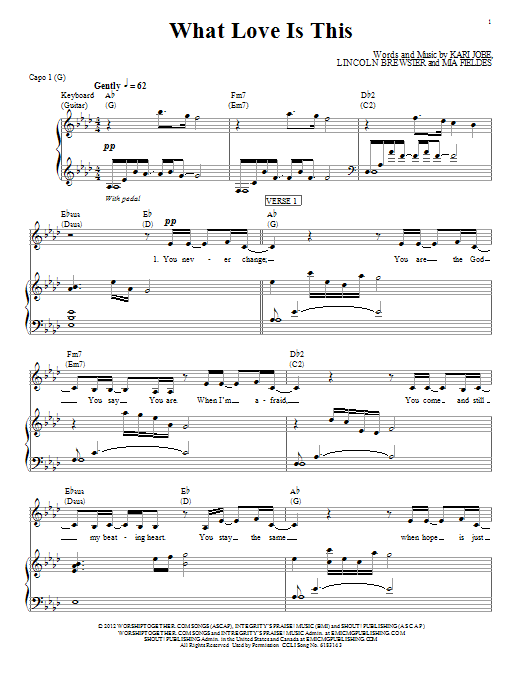 Kari Jobe What Love Is This Sheet Music Notes & Chords for Piano, Vocal & Guitar (Right-Hand Melody) - Download or Print PDF