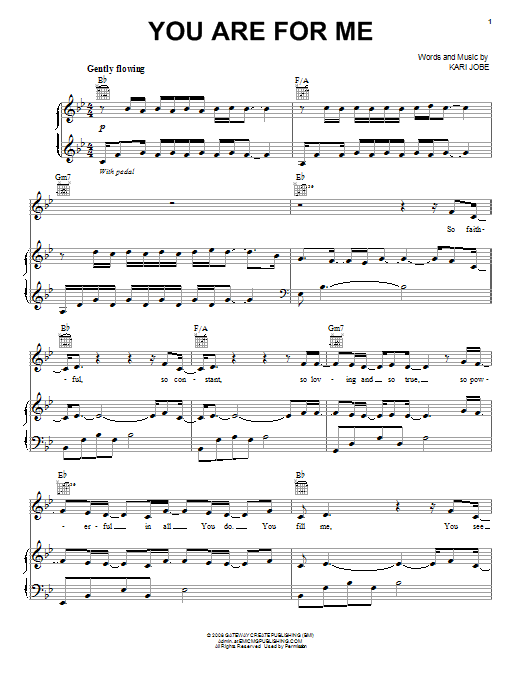Kari Jobe You Are For Me Sheet Music Notes & Chords for Piano, Vocal & Guitar (Right-Hand Melody) - Download or Print PDF Kari Jobe You Are For Me Sheet Music Notes & Chords for Piano, Vocal & Guitar (Right-Hand Melody) - Download or Print PDF