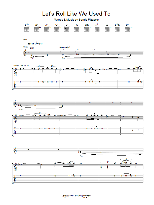 Kasabian Let's Roll Just Like We Used To Sheet Music Notes & Chords for Guitar Tab - Download or Print PDF Kasabian Let's Roll Just Like We Used To Sheet Music Notes & Chords for Guitar Tab - Download or Print PDF