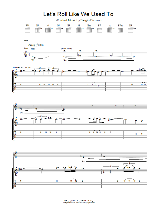 Kasabian Let's Roll Just Like We Used To Sheet Music Notes & Chords for Guitar Tab - Download or Print PDF