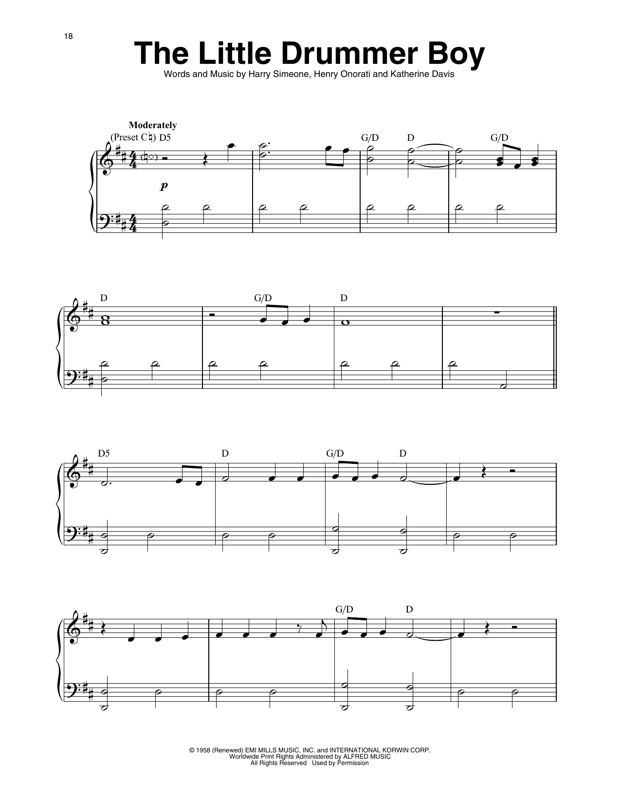 Katherine Davis The Little Drummer Boy (arr. Maeve Gilchrist) Sheet Music Notes & Chords for Harp - Download or Print PDF