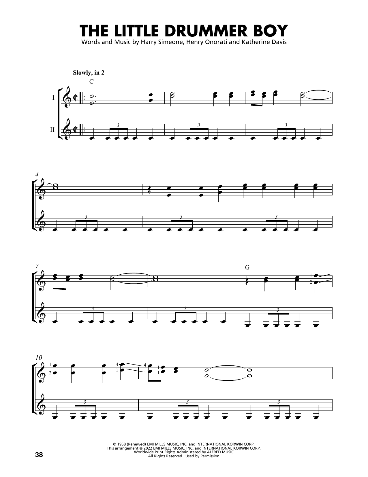 Katherine Davis The Little Drummer Boy (arr. Mark Phillips) Sheet Music Notes & Chords for Easy Guitar Tab - Download or Print PDF