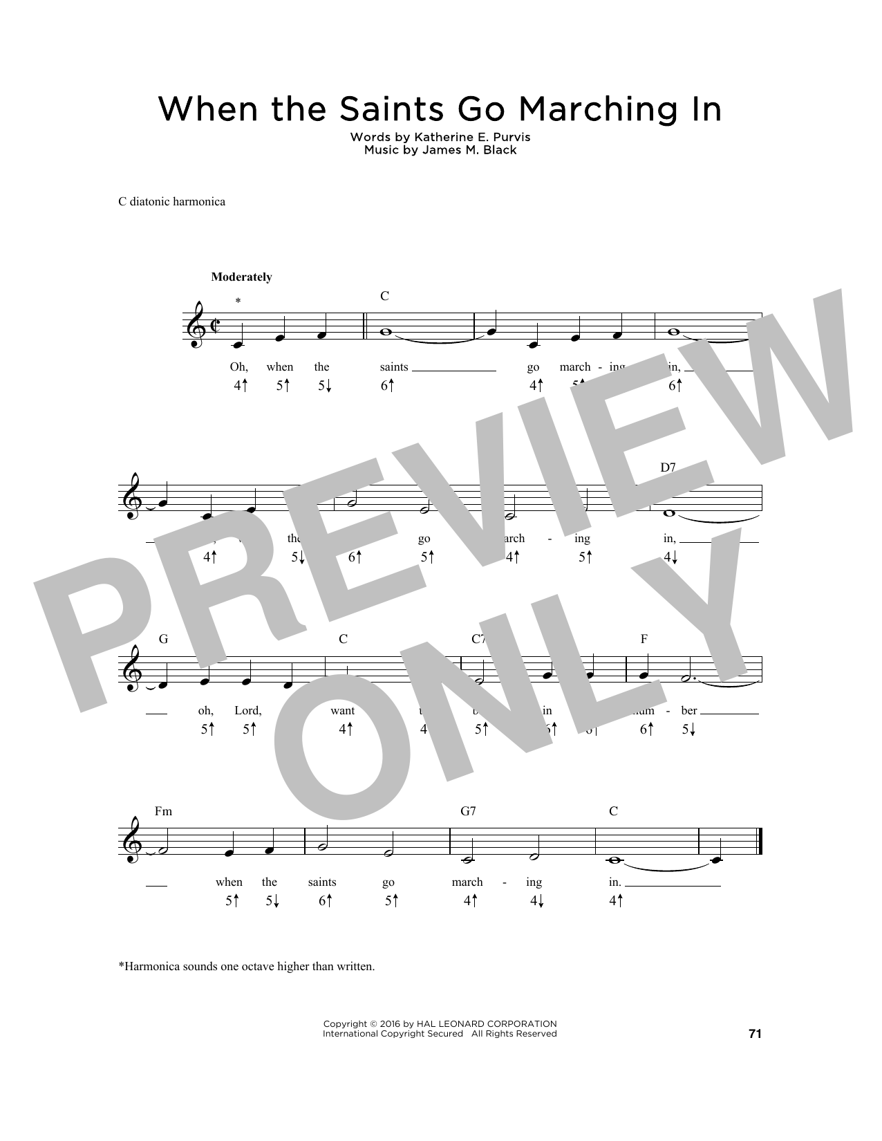 Katherine E. Purvis When The Saints Go Marching In Sheet Music Notes & Chords for 5-Finger Piano - Download or Print PDF