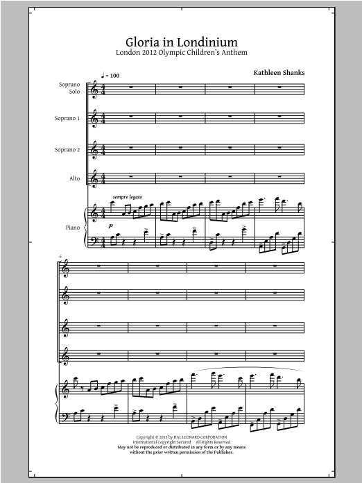 Kathleen Shanks Gloria In Londinium Sheet Music Notes & Chords for SATB - Download or Print PDF