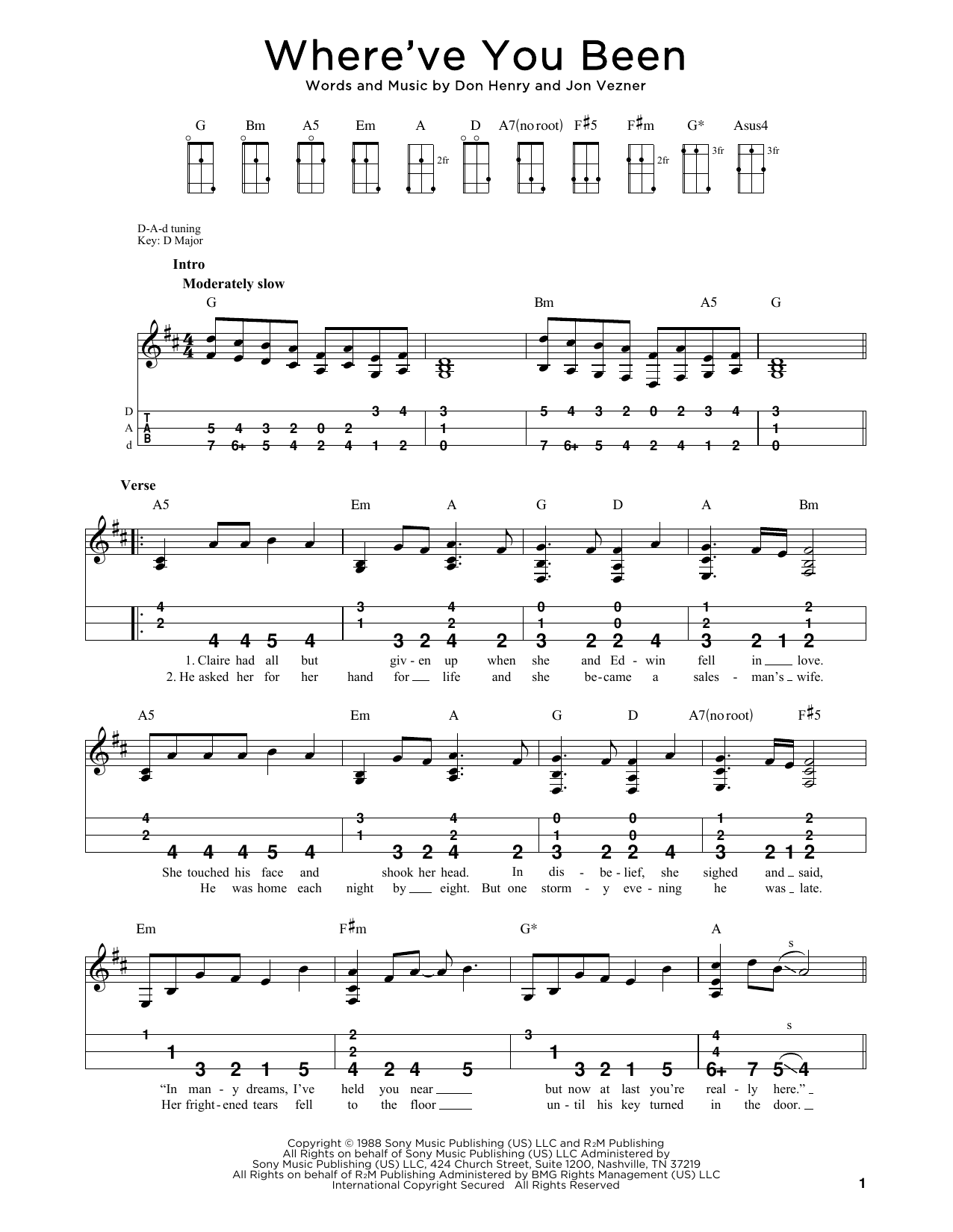 Kathy Mattea Where've You Been (arr. Steven B. Eulberg) Sheet Music Notes & Chords for Dulcimer - Download or Print PDF