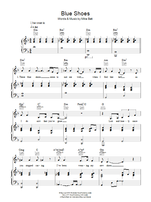 Katie Melua Blue Shoes Sheet Music Notes & Chords for Piano, Vocal & Guitar - Download or Print PDF