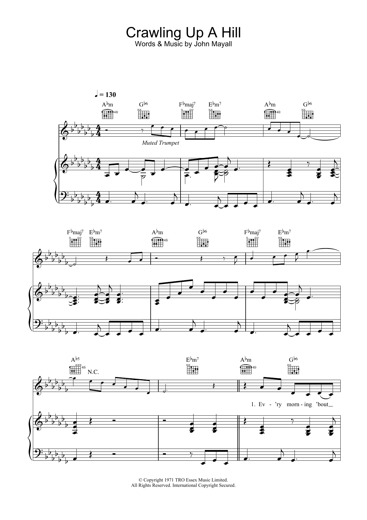 Katie Melua Crawling Up A Hill Sheet Music Notes & Chords for Piano, Vocal & Guitar - Download or Print PDF