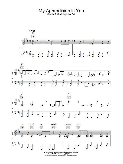 Katie Melua My Aphrodisiac Is You Sheet Music Notes & Chords for Piano, Vocal & Guitar - Download or Print PDF