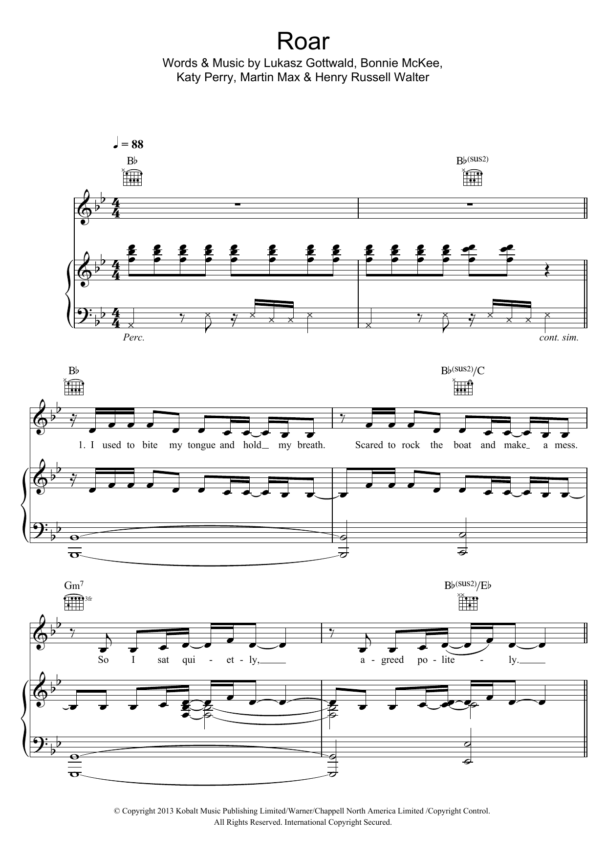 Katy Perry Roar Sheet Music Notes & Chords for Flute - Download or Print PDF