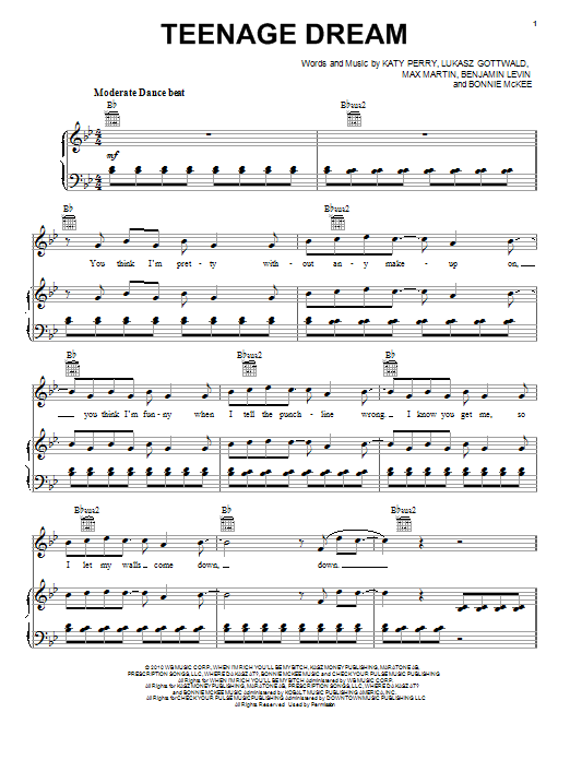 Katy Perry Teenage Dream Sheet Music Notes & Chords for Ukulele with strumming patterns - Download or Print PDF