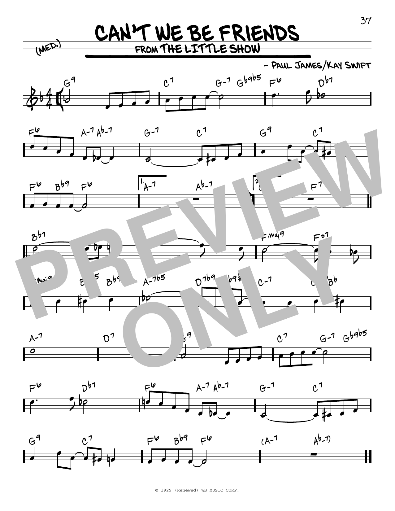 Kay Swift Can't We Be Friends Sheet Music Notes & Chords for Real Book – Melody & Chords - Download or Print PDF