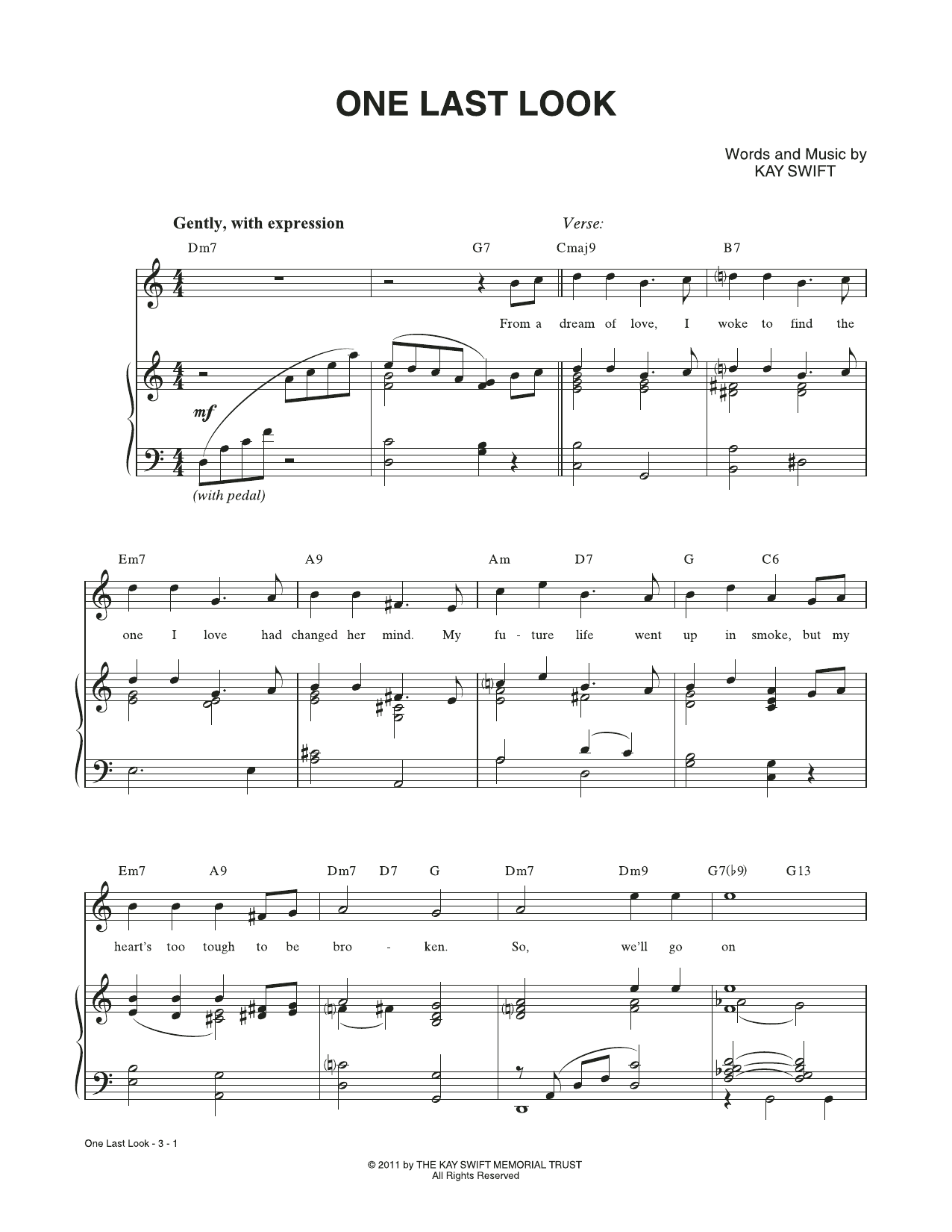 Kay Swift One Last Look Sheet Music Notes & Chords for Piano & Vocal - Download or Print PDF