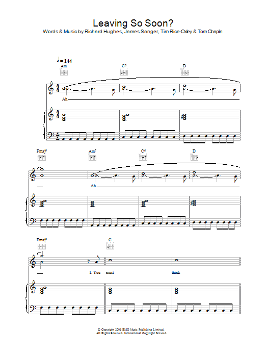 Keane Leaving So Soon? Sheet Music Notes & Chords for Violin - Download or Print PDF